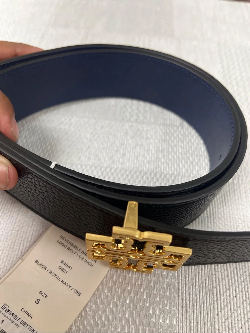 Tory Burch Reversible Britten Logo Belt 1.5